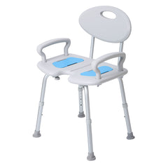 Extra Wide 23-Inch Shower Chair with Arms and Back, Heavy Duty Shower Chair with Cutout Seat for Inside Shower, 350lbs Capacity