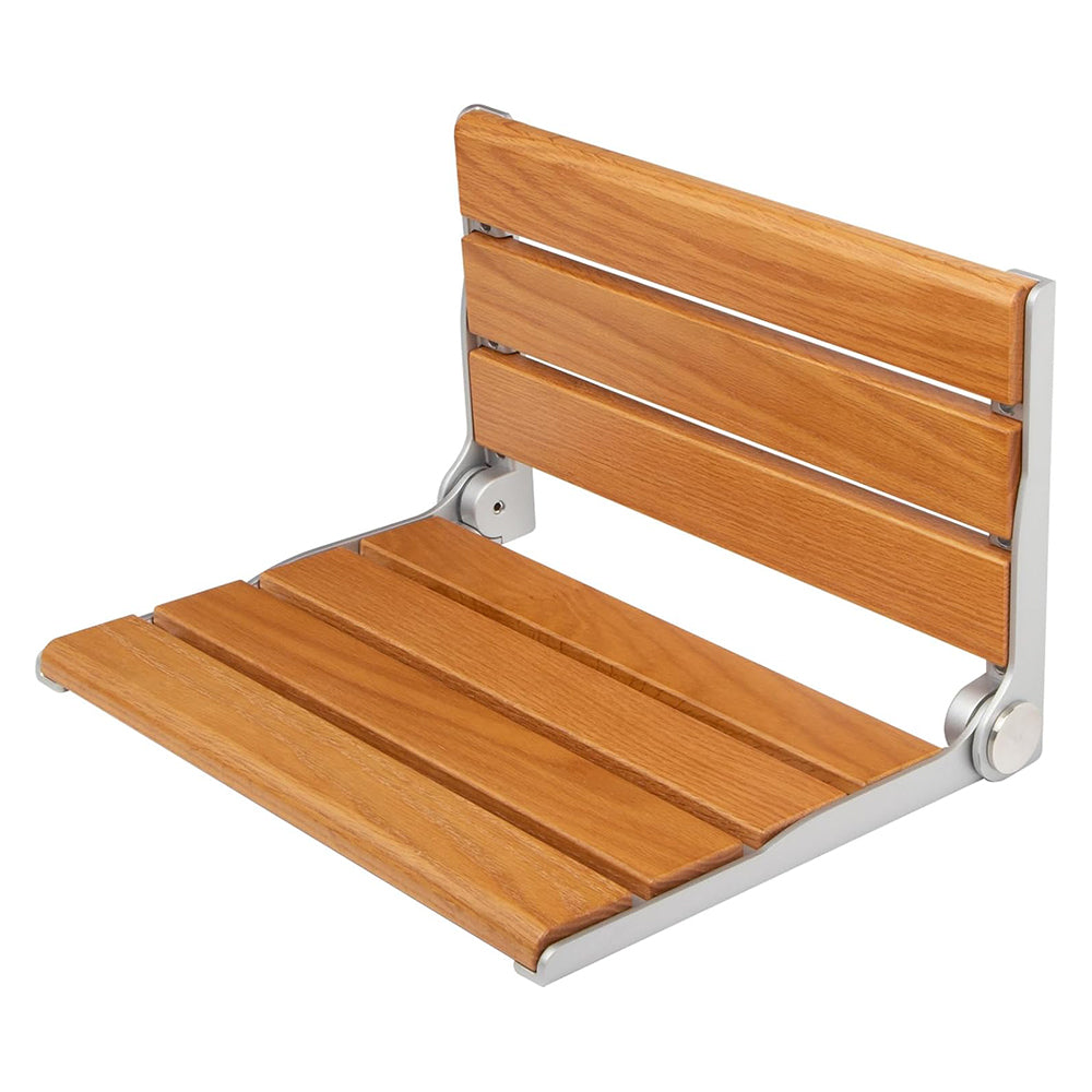 Wall Mounted Folding Shower Seat, Solid Wooden Folding Shower Chair, 16" LX13 W, Support 400lbs