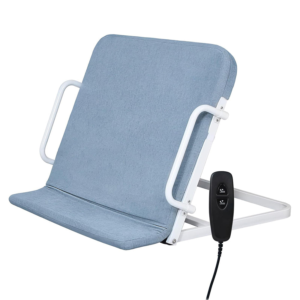 Power Lifting Bed Backrest with Wired Controller, Electric Lift Assist, Patient & Handicap, Adjustable Lumbar Back Support with Detachable Bed Pad and Removable Guardrails