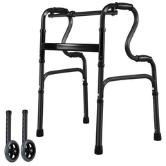 Dual Mode Lightweight Foldable Upright Rollator Walker for Seniors