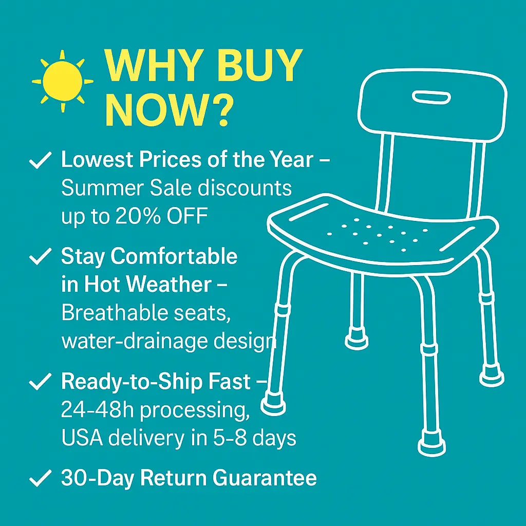 Heavy Duty Extra Wide Shower Chair with Arms And Back