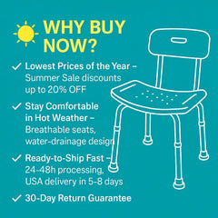 Heavy Duty Extra Wide Shower Chair with Arms And Back