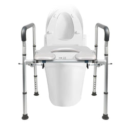 Extra Wide Heavy Duty Adjustable Raised Toilet Seat with Handles