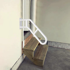 Handrail for Outdoor Stairs - 1 to 3 Steps - Rust-Resistant Metal Living Caring