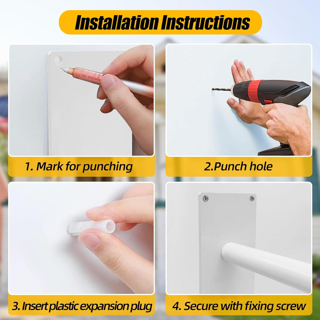 Outdoor Handrail for Steps - Safety Grab Bar for Home and Garage - Living Caring