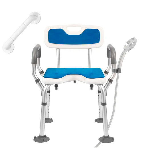Heavy Duty Bathroom Shower Chair with Arms and Back 1200