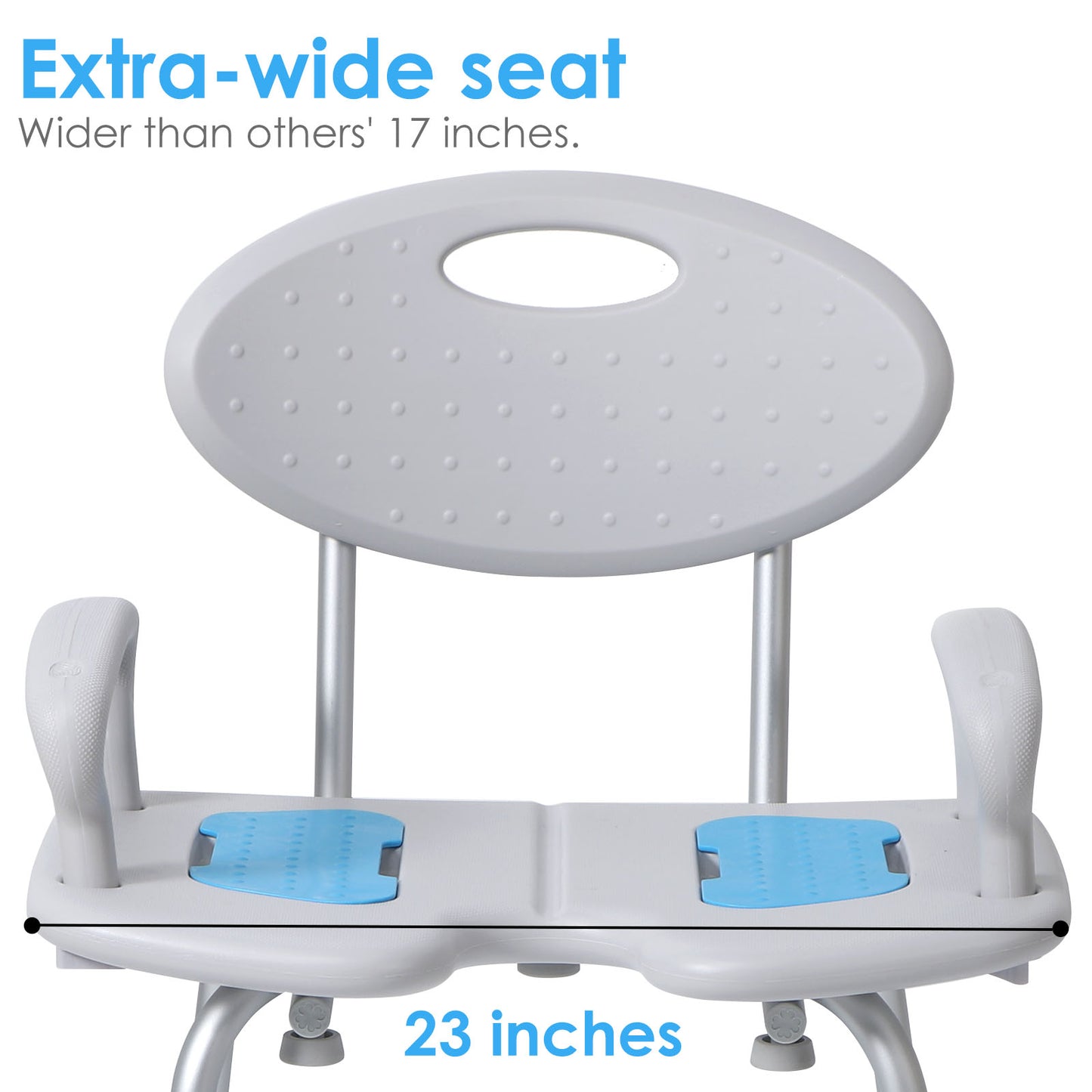 Widened Shower Seat, Height Adjustable, Heavy Duty 350lbs Weight Capacity