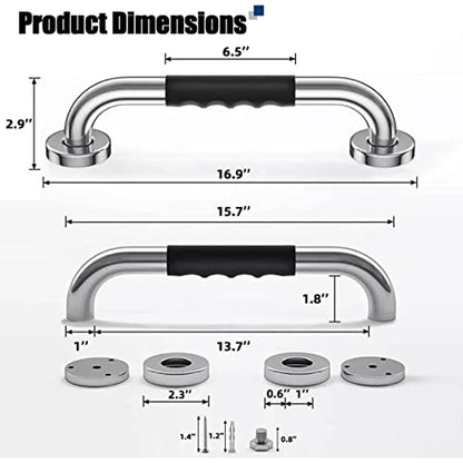 2 Pack 12 inch Anti Slip Bathroom Grab Bars for Elderly for Wall